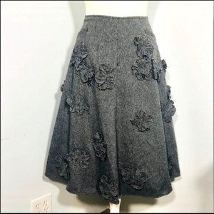 Morgane Le Fay grey wool midi skirt